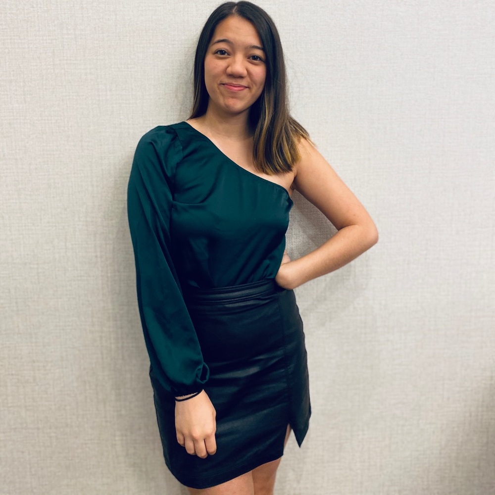 Off The Shoulder Hunter Green Bodysuit